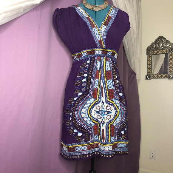 Purple Linen Summer Dress - Picture 2 of 7